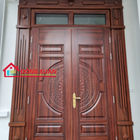 CỬA THÉP VÂN GỖ 2 CÁNH BIỆT THỰ
